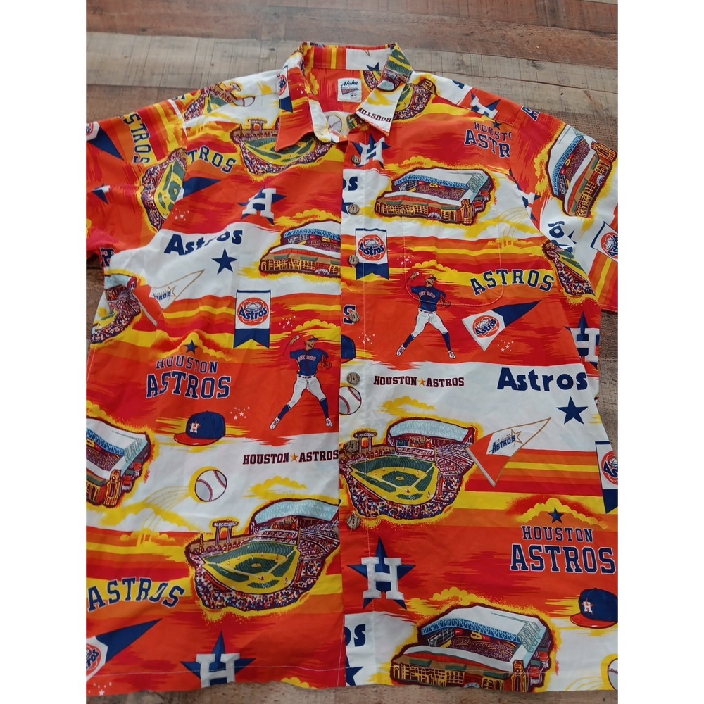Houston‎ Astros MLB Button Hawaiian Shirt 3XL Aloha From Reyn Spooner Rare 2624